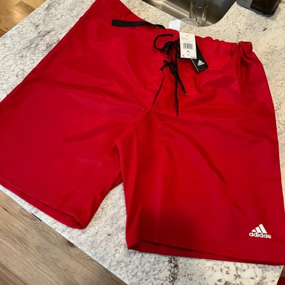 Adidas Men Red Lace Up Front Athletic‎ Hockey Shorts Sz XL